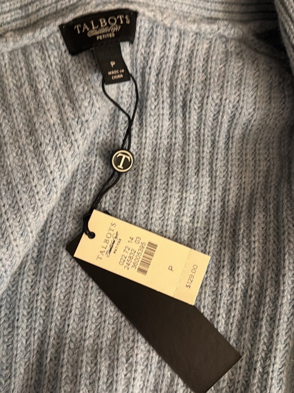 Talbots Pale Blue Hooded Belted Cardigan - Picture 6 of 8